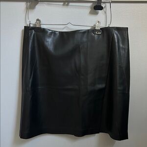 Simons Black vegan Leather Mini Skirt